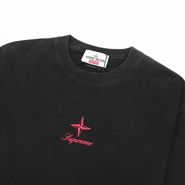 シュプリーム × ストーンアイランド ロゴ Tシャツ コピー Shp07056